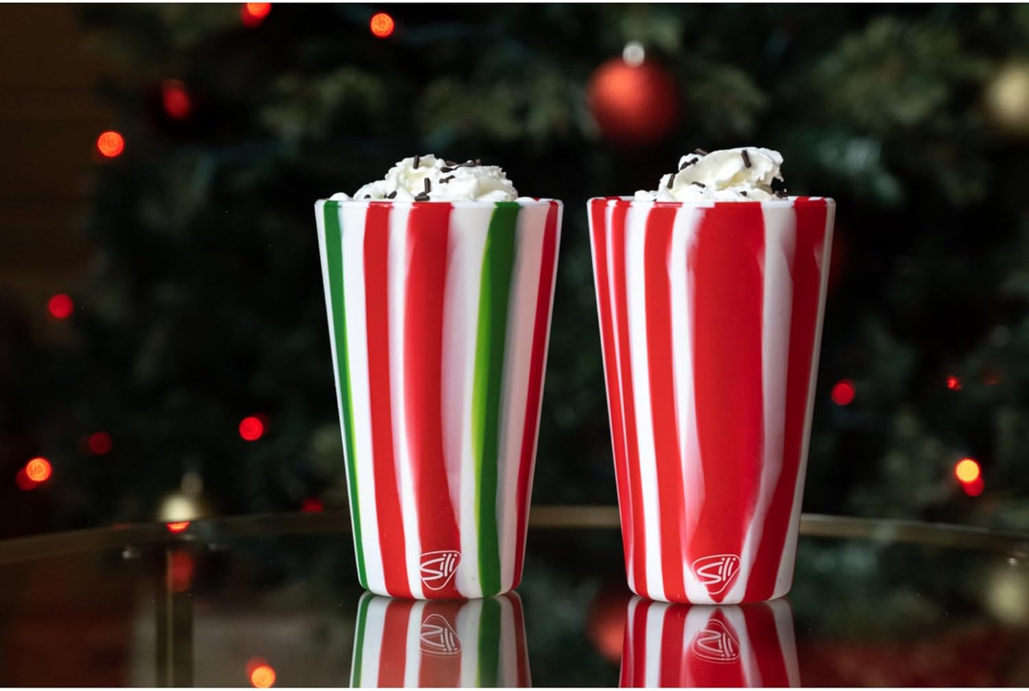 Silipint Silicone Pint Glasses, Unbreakable & Reusable 16-Ounce Silicone Cups for Indoor & Outdoors, Hippy Hop, Pack of 4