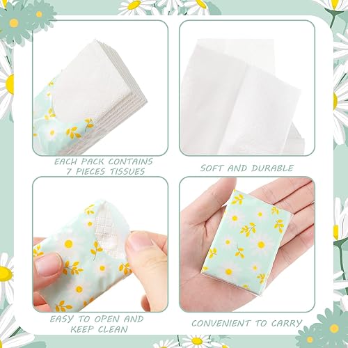 Miniatura 3 de Pañuelos faciales con diseño floral, pañuelos de bolsillo a granel, paquetes de pañuelos de 3 capas, pañuelos suaves de tamaño de viaje, pañuelos
