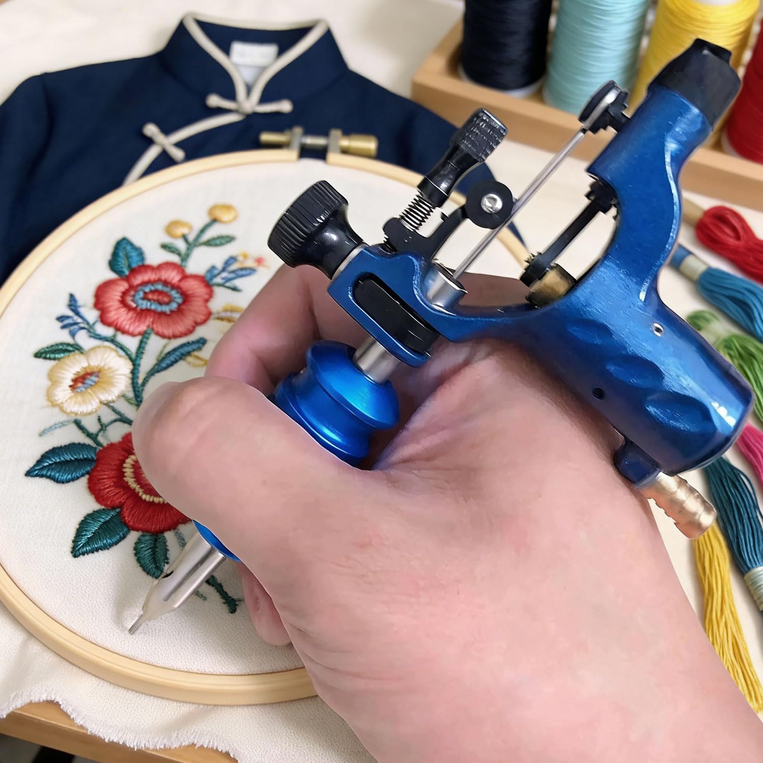 Máquina eléctrica para bordar con aguja, con velocidad ajustable para crear patrones murales, para vestidos de novia, ligera y silenciosa, ideal para bordados creativos de bricolaje, para sastrerías