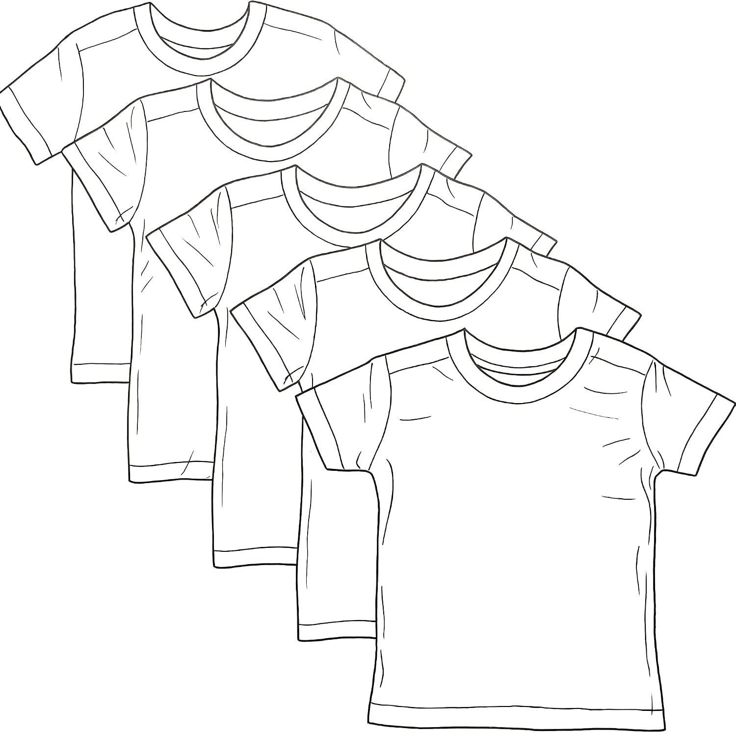  Baby Toddler & Kids' 100% Organic Cotton Short Sleeve T-Shirts (10-Pack)