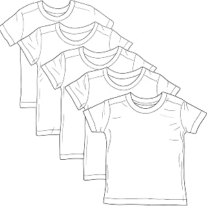HonestBaby Baby Toddler & Kids' 100% Organic Cotton Short Sleeve T-Shirts (10-Pack)