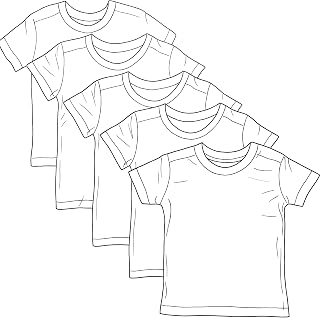 HonestBaby Baby Toddler & Kids' 100% Organic Cotton Short Sleeve T-Shirts (10-Pack)
