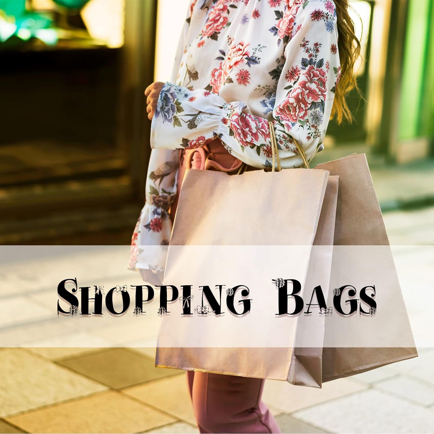 COGLARING 50Pcs White Gift Bags with Handles - 11x5.9x11 Inch Kraft Paper Bag Bulk for Weddings, Parties, Retail & Gift Wrapping - White Paper Bags - Image 4