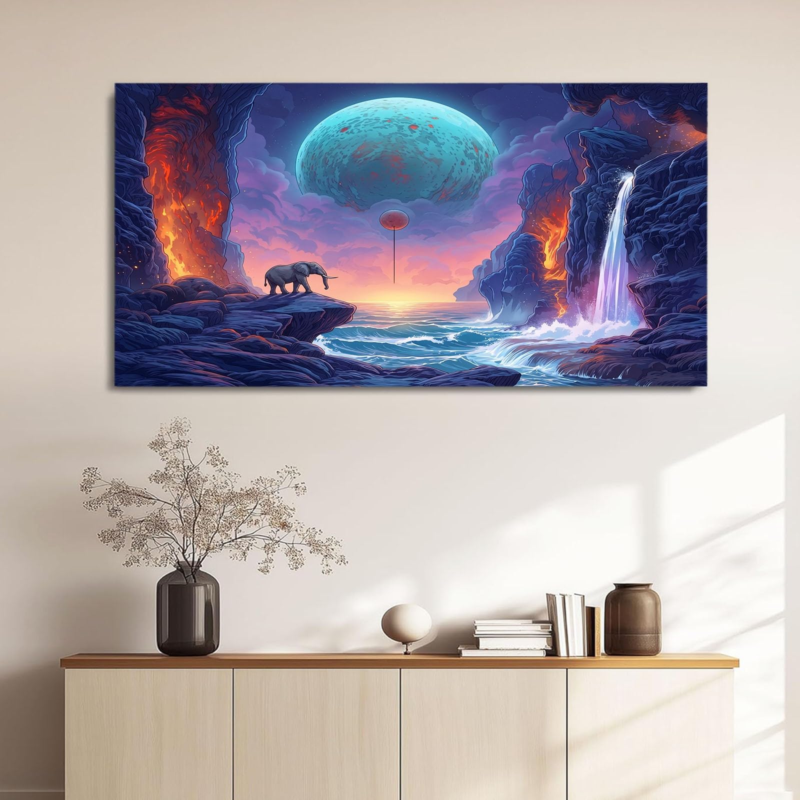 Obraz na płótnie z drewnianą ramą Fantasy Surrealistyczny 90 x 60 cm 1