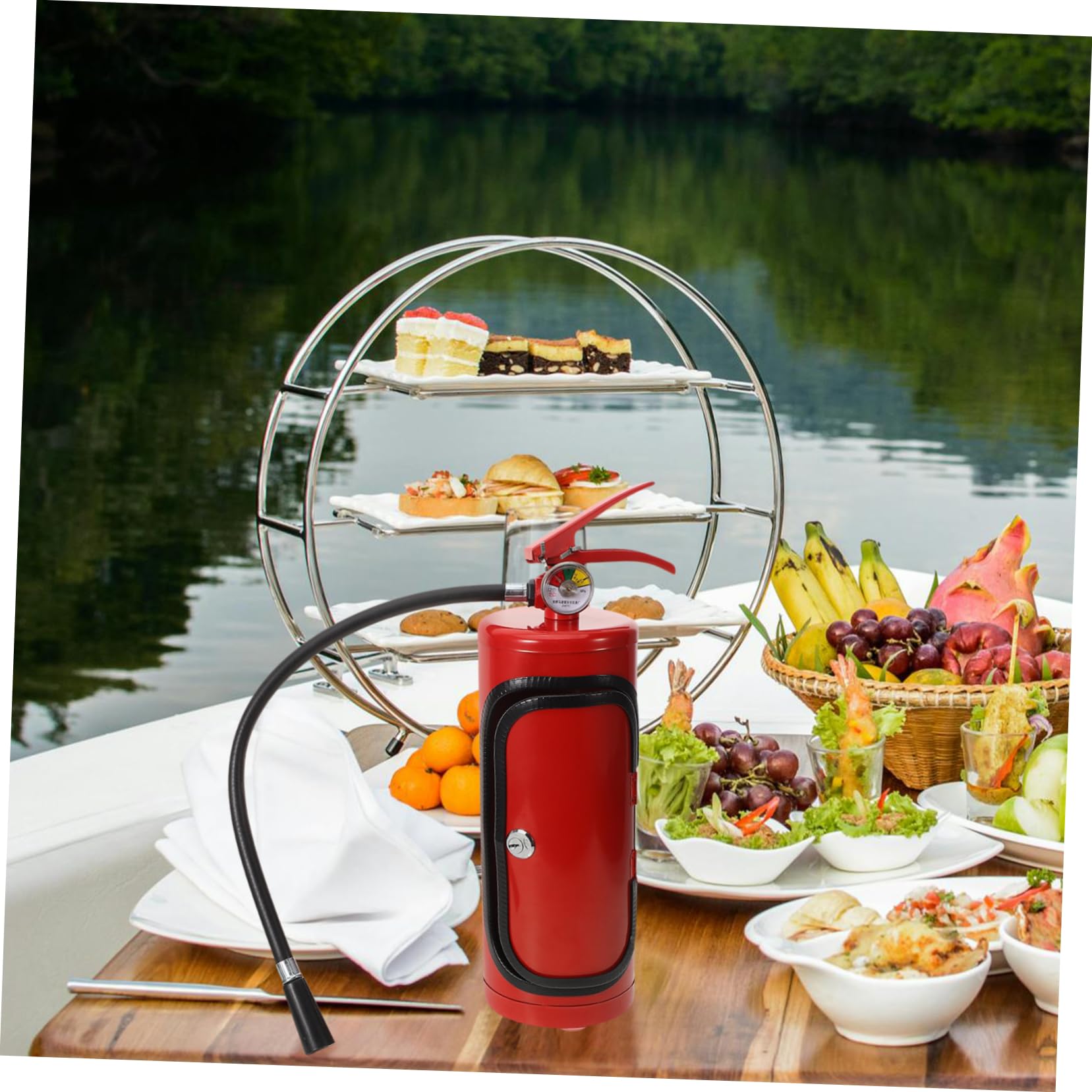 Distributeur De Vin Avec Extincteur, Support De Bouteille D'alcool