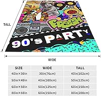 Vista 5 de Retro 80s 90s Blanket Soft Fleece Blankets 60"x50" Warm Throw Blankets for Bed Couch Office Travel Camping