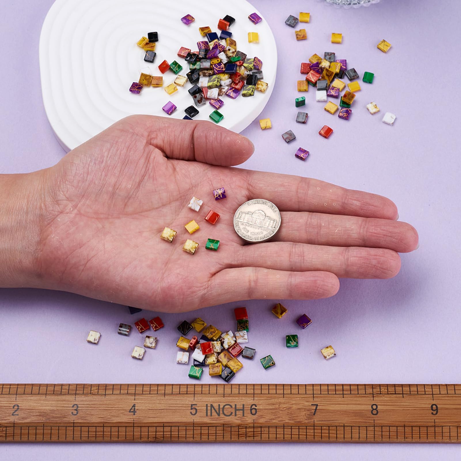 Craftdady 1900pcs Perles De Rocaille En Verre 6/0 De 4mm Petites Perles Poney, Couleurs Bleues Mélangées Pour La Fabrication De Bijoux