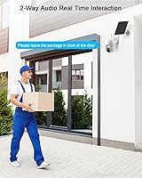 Vista 7 de ANRAN Cámara de seguridad 2K inalámbrica para exteriores, cámara solar para exteriores con visión de 360°, sirena inteligente, focos, visión