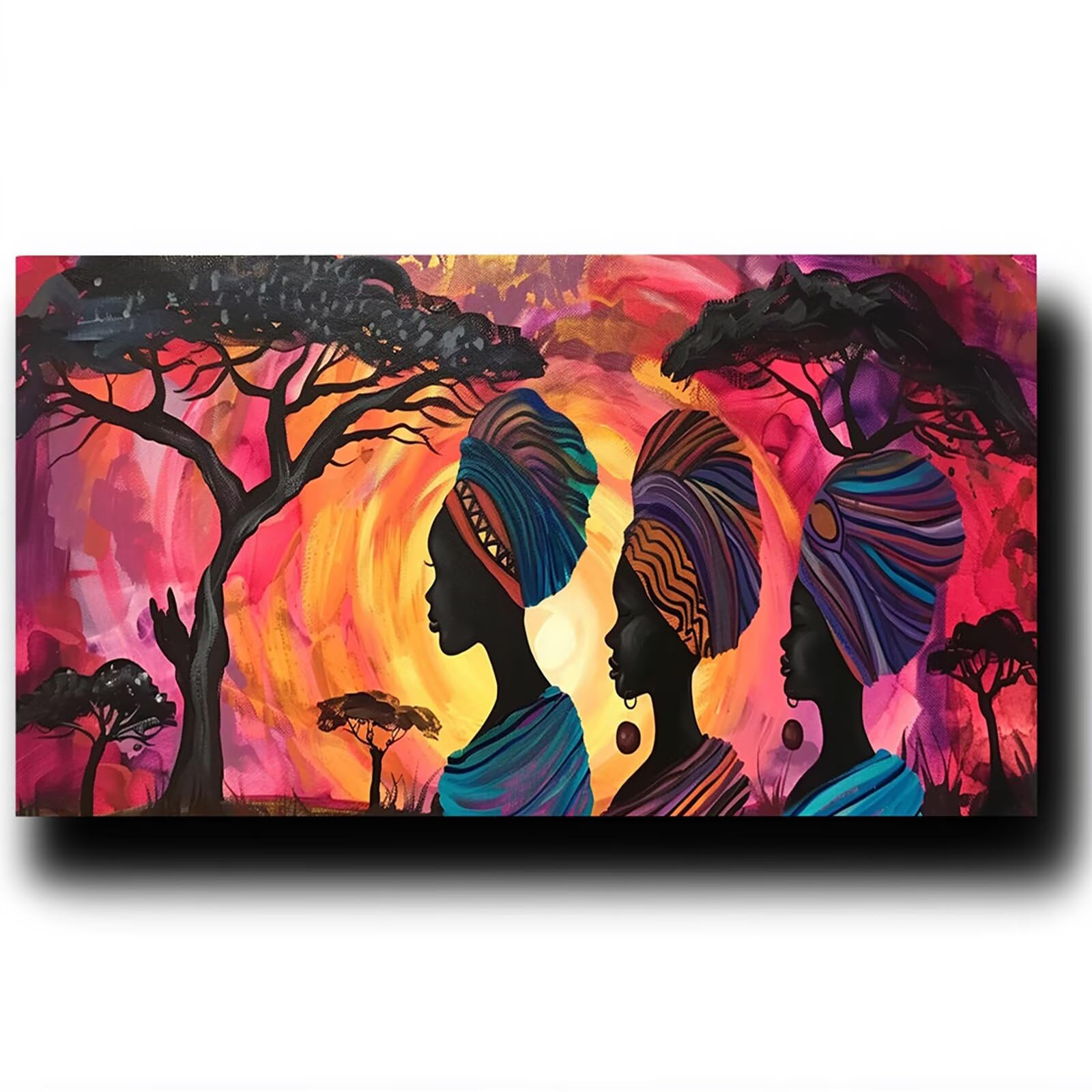Malen nach Zahlen Erwachsene Afrikanische Frau Malen nach Zahlen ab 7 jahre Mädchen Landschaft Kreativ set für Erwachsene mit Leinwand Acrylfarben set und Pinsel, Bastelset zum Bemalen 80X160cm 7-I-6