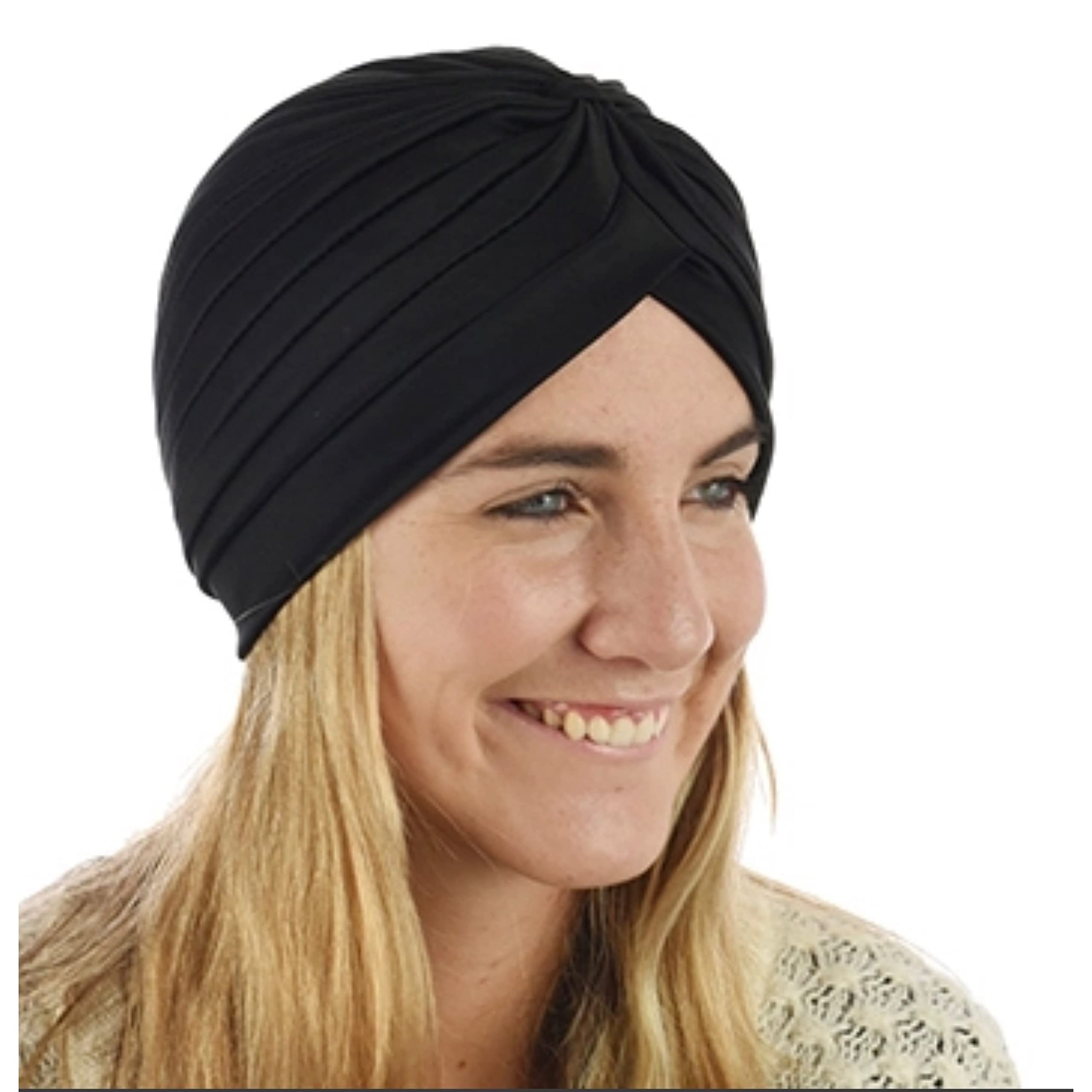 GenericWomens Black Turban Cancer Chemo Hair Loss Cap Women Muslim Hijab Head Scarf Cap