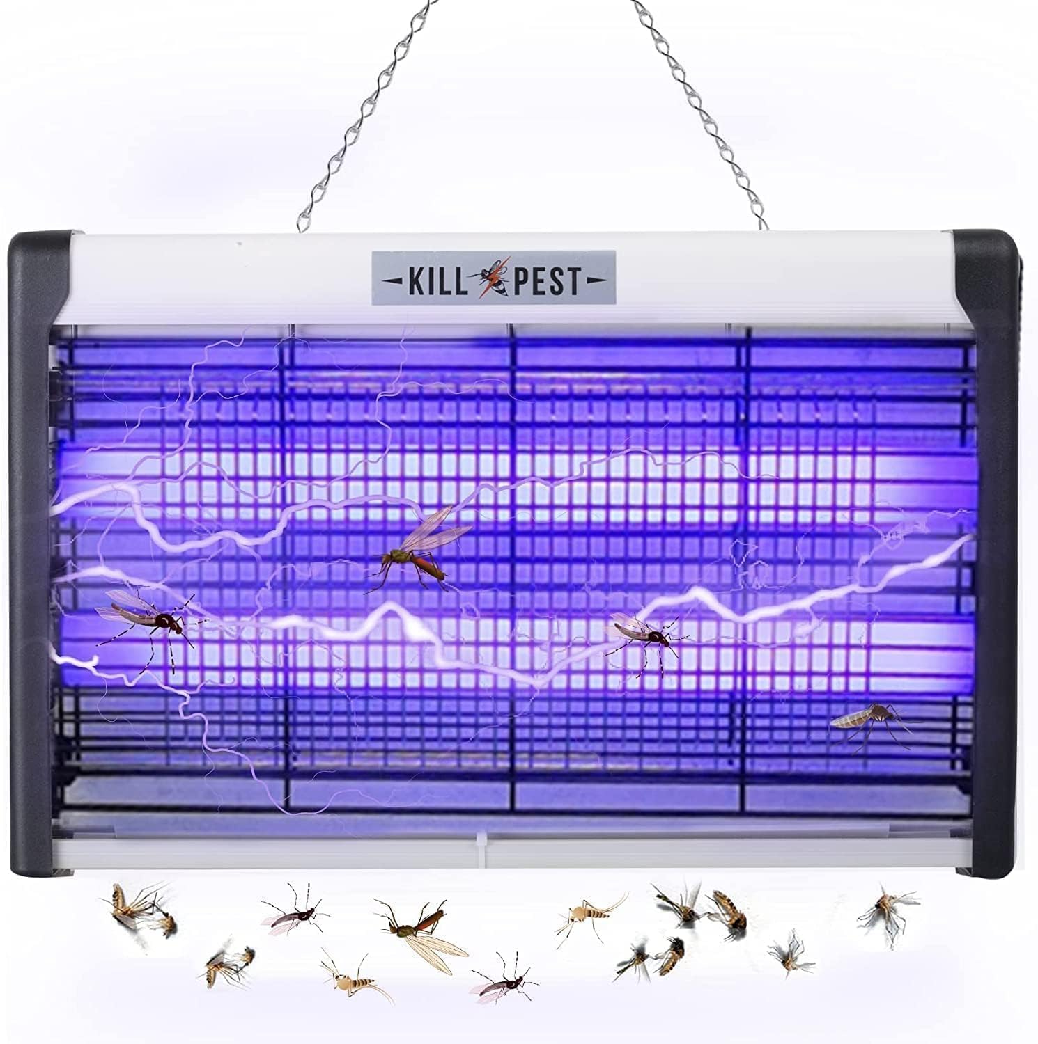 TDOO Bug Zapper, 20W Indoor Mosquito Killer, Insect Killer, Fly Zapper Bug Lamp Light for Home, Restaurant, Office - Lightweight, Powerful 2800V Grid, Easy-to-Clean, Removable Washable Tray（F）