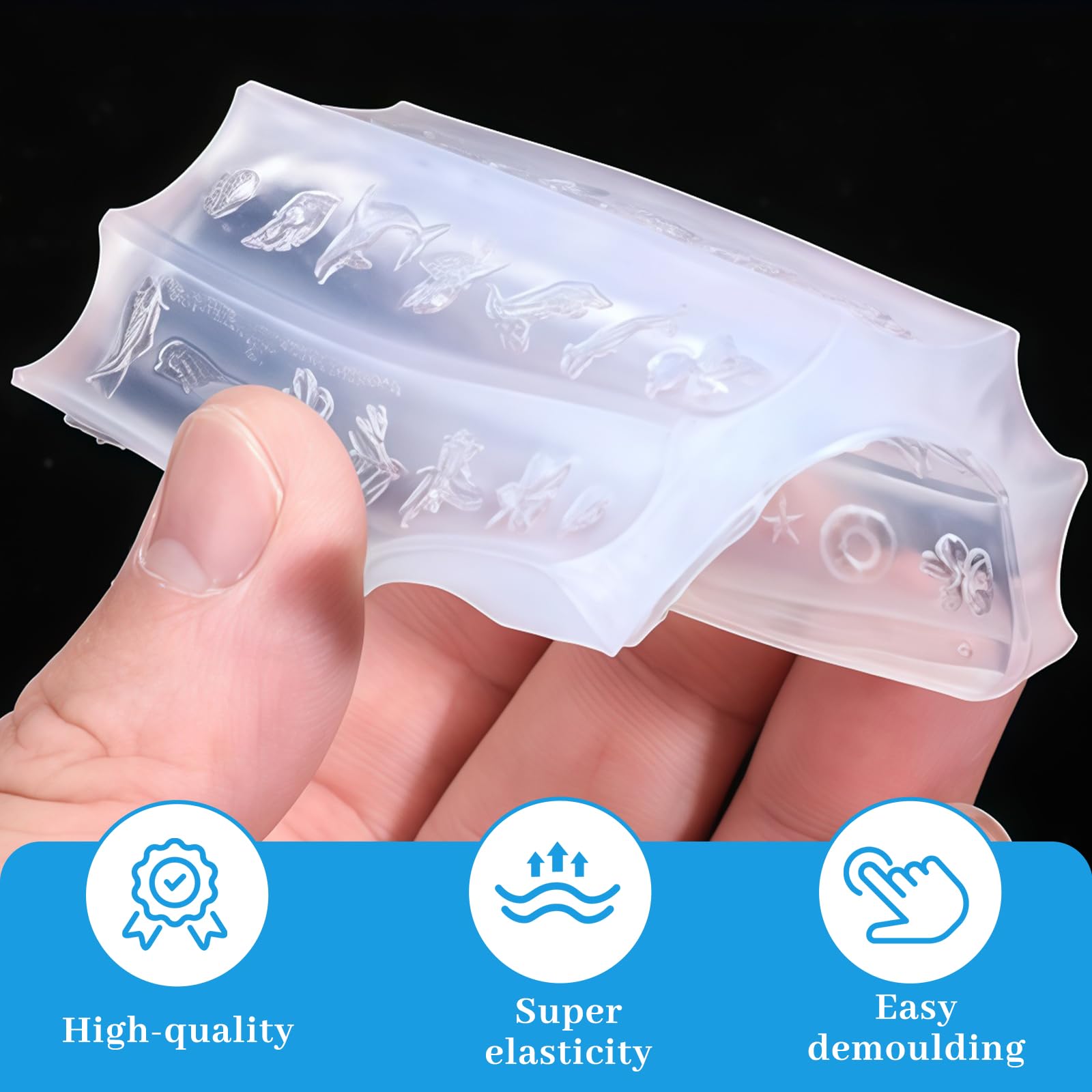 3D Gel Nail Art Mold Set Verano Mar & Conchas DIY Accesorios Uñas Flexible Transparente