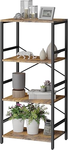 Miniatura 25 de Whitmor Estantería de 4 niveles, estantes de almacenamiento ajustables con ruedas, estantería de alambre, capacidad de 400 libras por estante, Negro