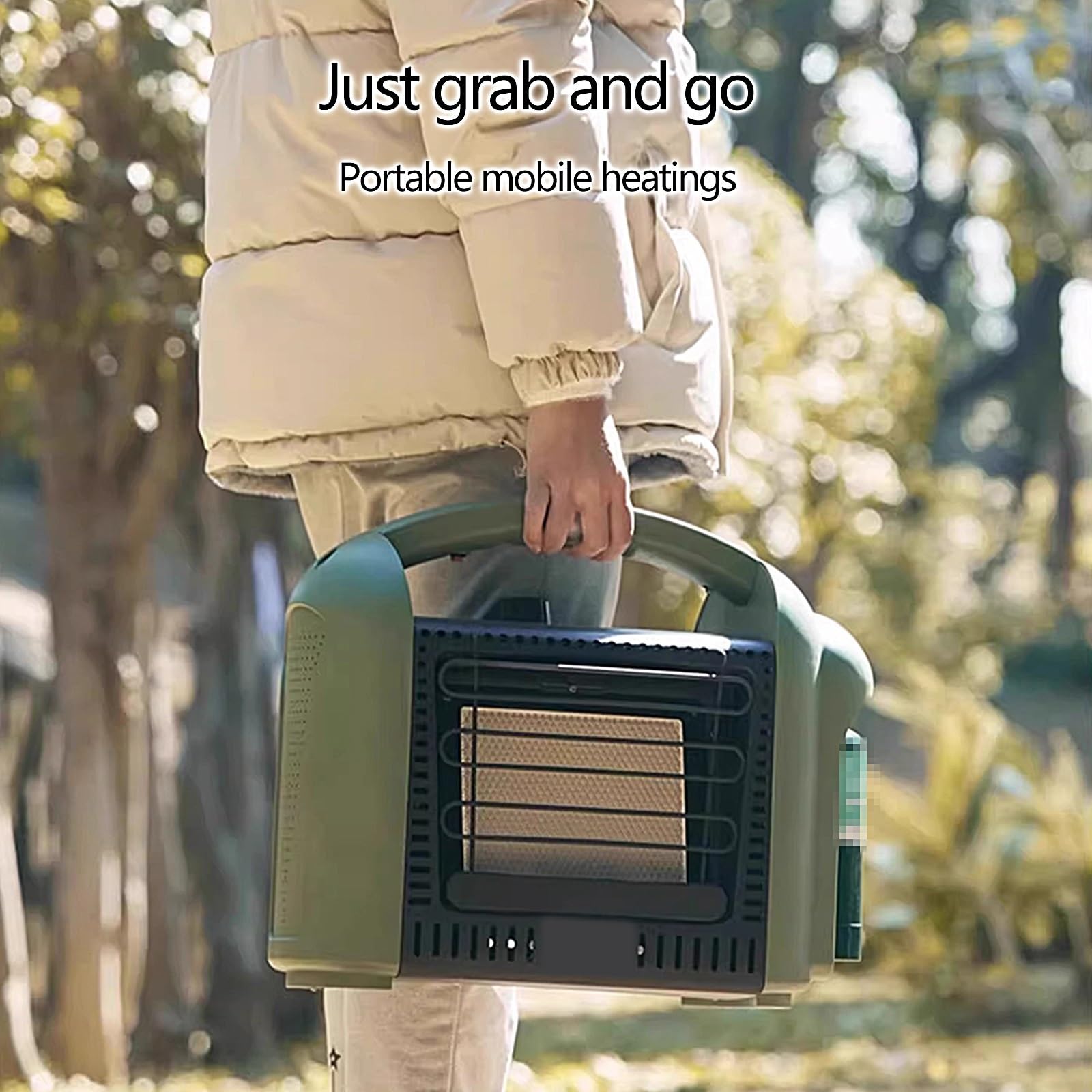 2500W/5200W Estufa Exterior Gas, Calefactor Exterior Terraza, Estufa Exterior Jardin, Calentador Exterior para Interior Exterior Camping Pesca en Hielo(37.5 * 20.5 * 37cm)