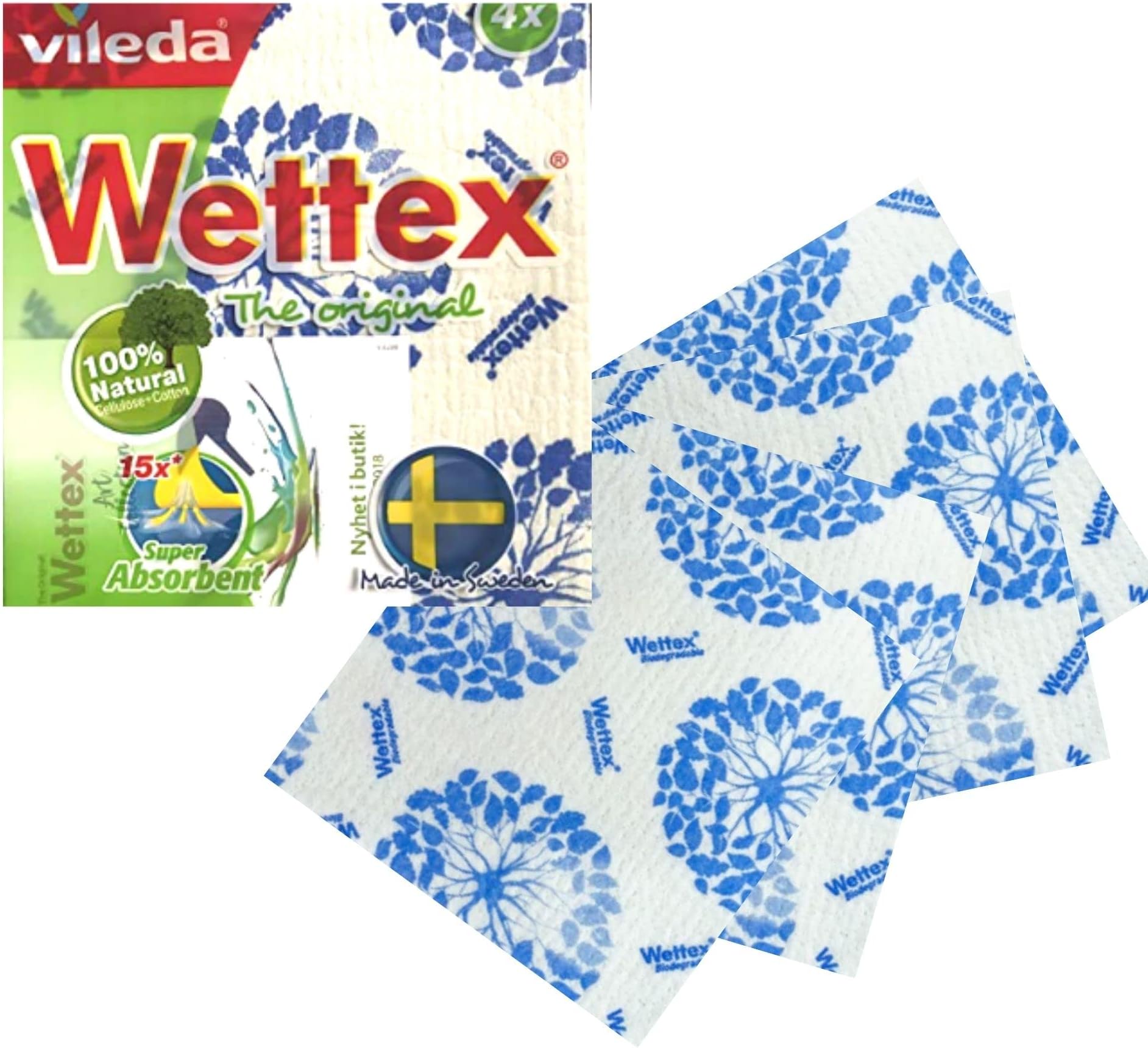 Wettex 4-Pack Swedish Superabsorbent Bio Dishcloth The Original