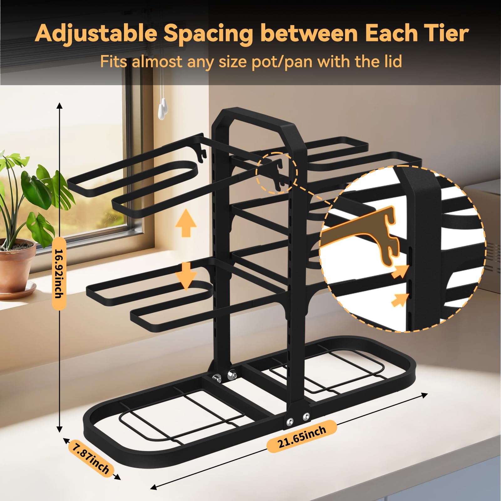 Snapklik.com : Pot And Pan Organizer For Under Cabinet, Thickened 8 ...