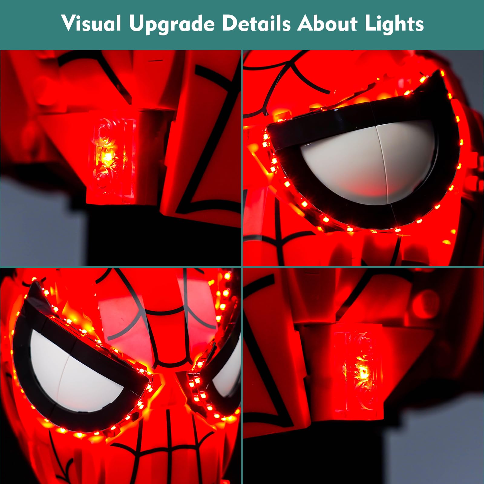 Light Kit for Lego Spider-Man's Mask, Lighting Set for Lego 76285 Marvel Spider-Man's Mask, Not Include Models - Image 4
