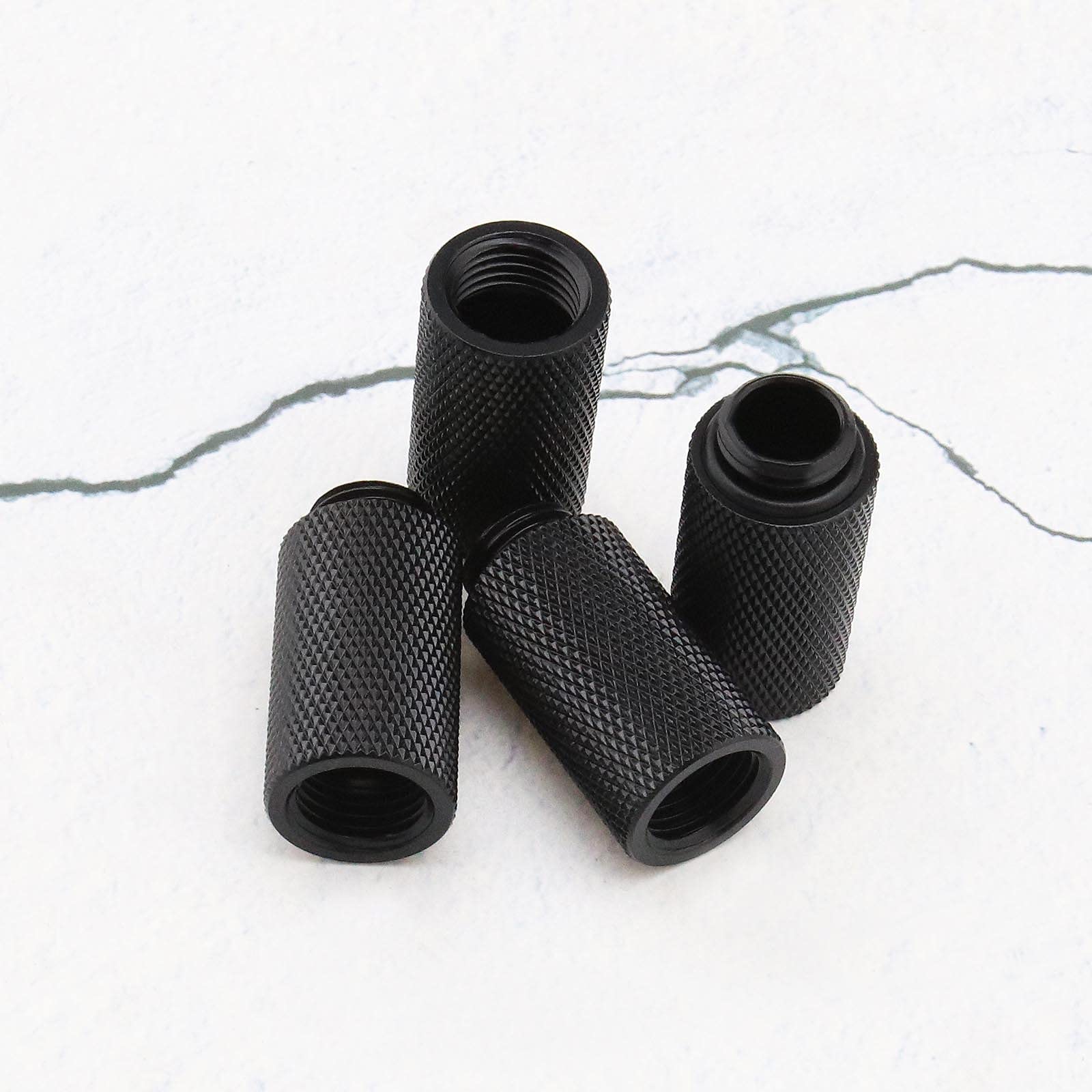 4 pz G1/4 Nero Raffreddamento Ad Acqua Estensione Adattatore 30mm Ottone con O-Ring Gomma Estesa Plat per Computer Sistema di Raffreddamento Ad Acqua