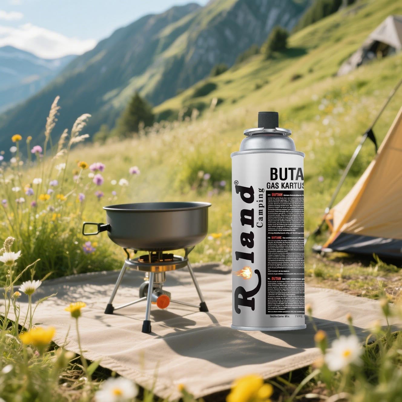 Roland 28 Stück Camping Butan Gaskartusche 227g – Gaskartuschen für Gaskocher, Lötbrenner & Heizung – Premium Qualität Butangas