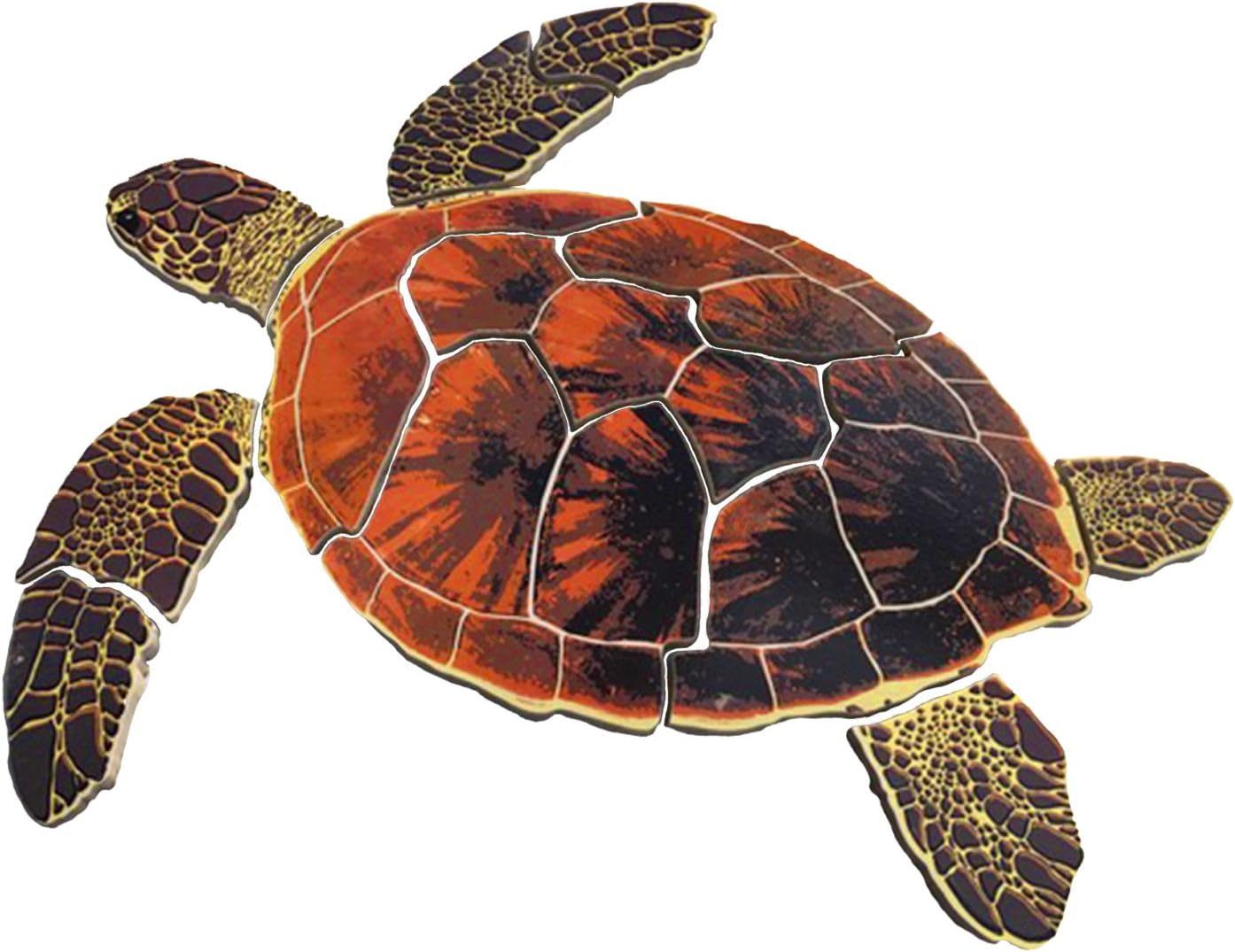 Brown Turtle Mosaic Top View 18x17 inch (Left)