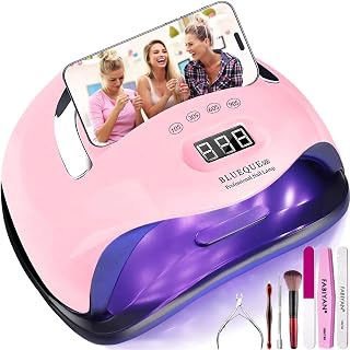 BIGBEAR UV Light for Nails, 168W UV LED Nail Lamp for Gel Polish, Fast Nail Dryer with Automatic Sensor, 4 Timer Setting, Portable Handle and Phone Stand, LED Nail Light for Fingernail and Toenail