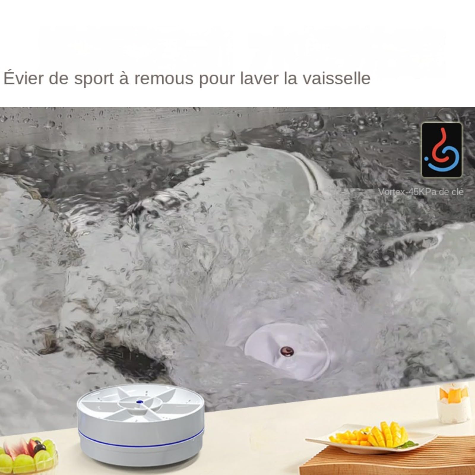 Mini lave-vaisselle,Mini lave-vaisselle USB sans fil portable à ultrasons pour fruits,Lave-Vaisselle À Ultrasons Compact,Convient pour le camping, la cuisine, le camping-car et d'autres endroits