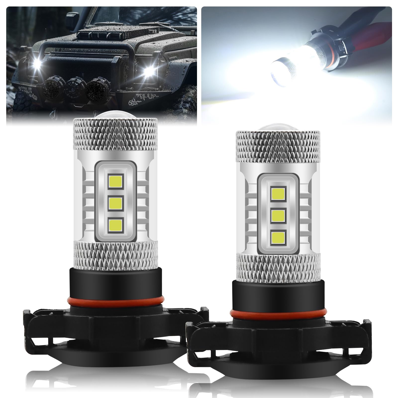 Ygmylandbb H16 LEDフォグランプ ホワイト ledバルブ 爆光 6500K 80w DC12V車用 車検対応 2835チップ搭載 高輝度 2個セット