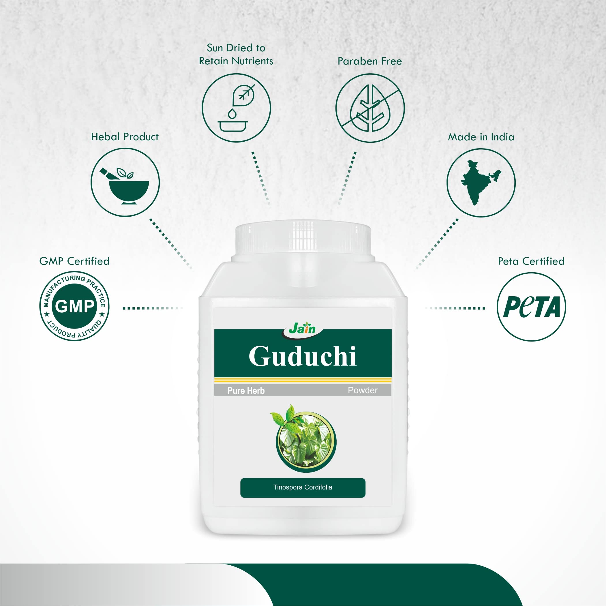 Jain Guduchi (Giloy) Powder 400g | 100% Pure Guduchi (Tinospora Cordifolia) | Natural Immunity Booster & Brain Tonic | Supports Fever Recovery, Digestion & Liver Health — Amazon image 8
