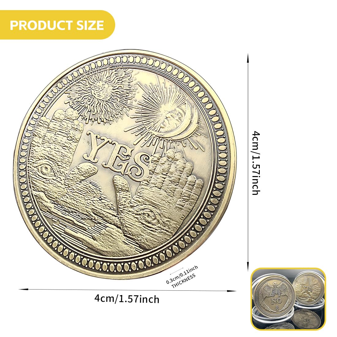 Médaille Décision Oui/NON – Pièce Commémorative En Métal, 40 Mm, Double Face, Cadeau Sympa