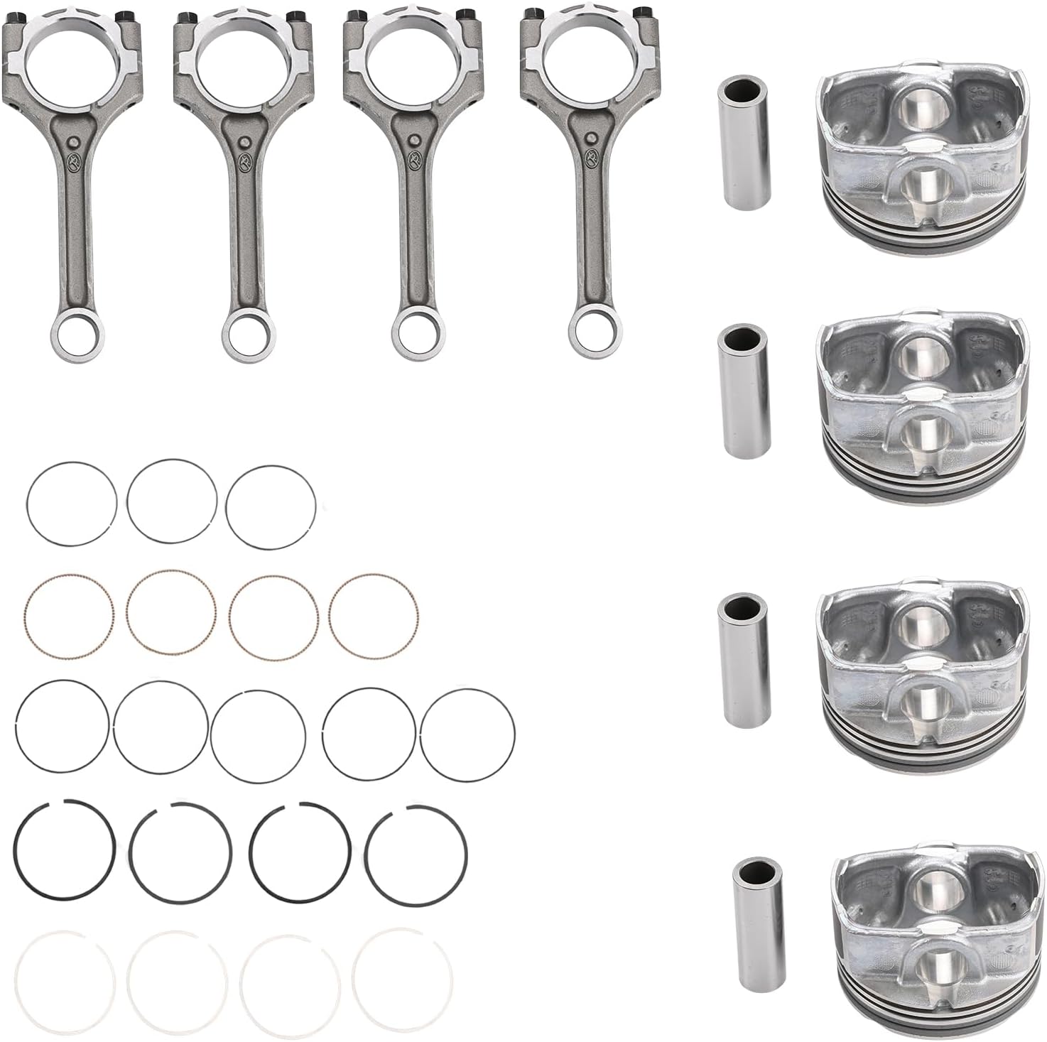 Connecting Rod Piston Rings Kit Compatible with Hyundai Accent Veloster Kia Rio Soul 2010-2018 Replacement for 23041-2B600 23410-2B600 23041-2B610