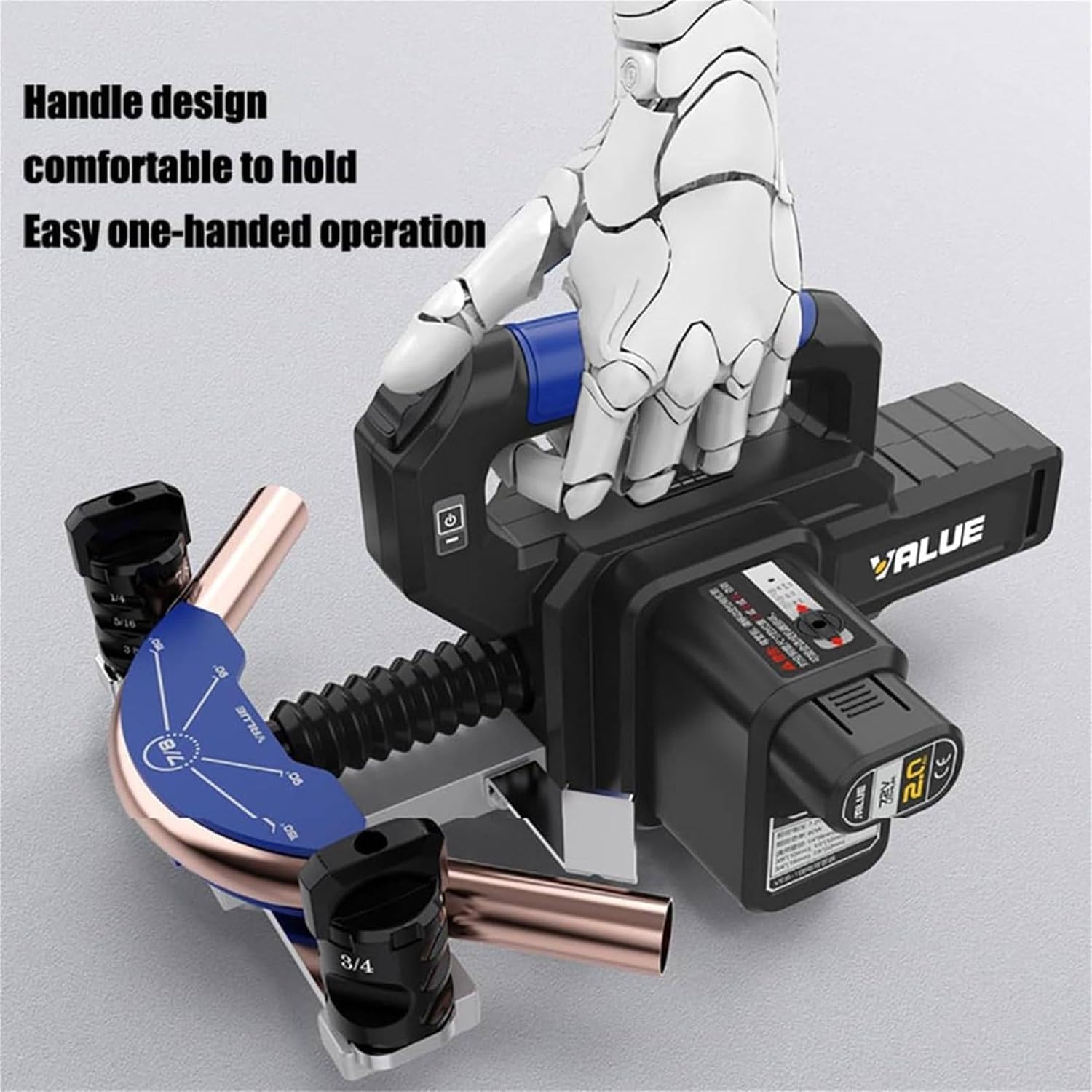 Kit de herramientas para doblar tubos eléctricos, doblador de tubos eléctricos para tubos de cobre suave, curva de 90° con troqueles de 1/4 a 7/8, ideal para tuberías de cobre y fontanería