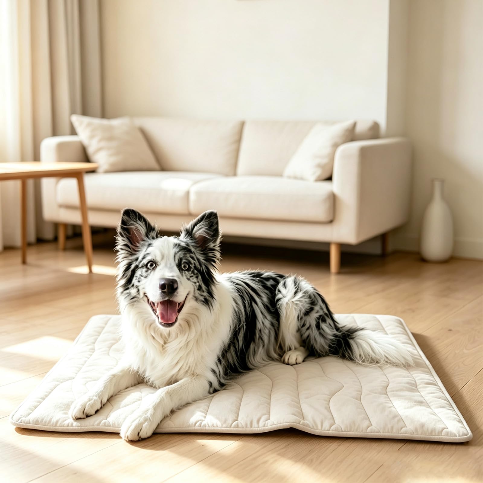 Awavsea Pawfroste Dog Cooling Mat, Dog Cooling Mat for Dogs (Beige, M)