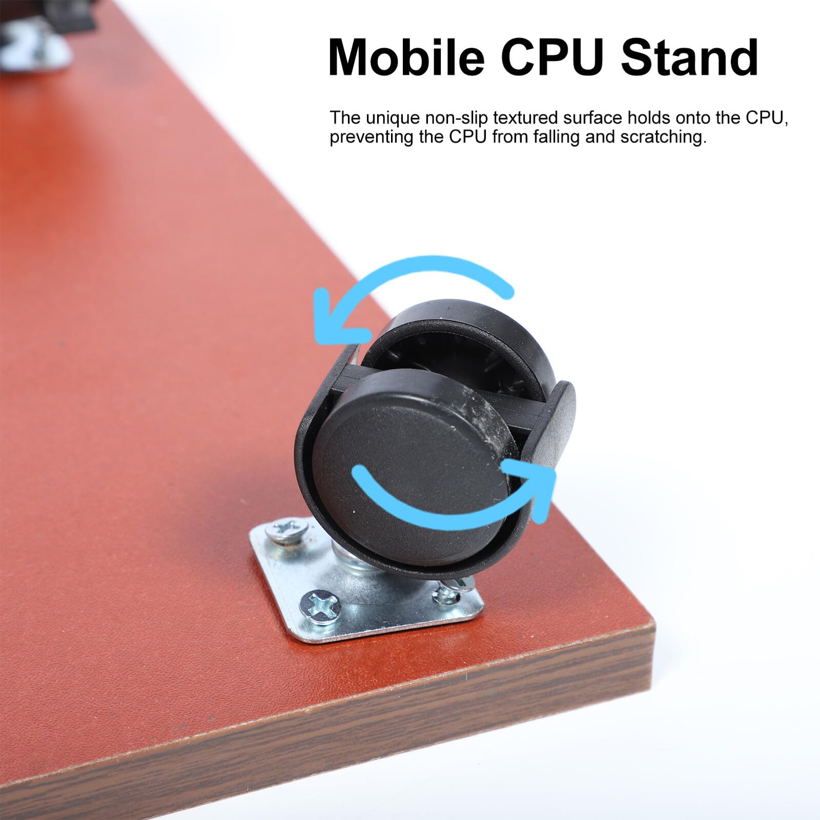 Cabilock Soporte Rodante para CPU con Ruedas y Estructura Estable de Abs y Madera, Base Móvil para Torre de Computadora Que Mejora la Accesibilidad en Oficina