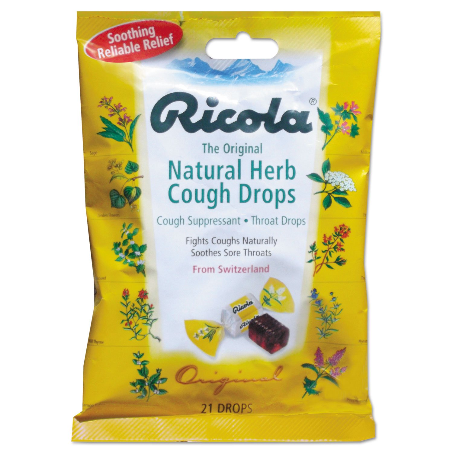 RicolaCough Drop Original Herb - Case of 8-21 CT