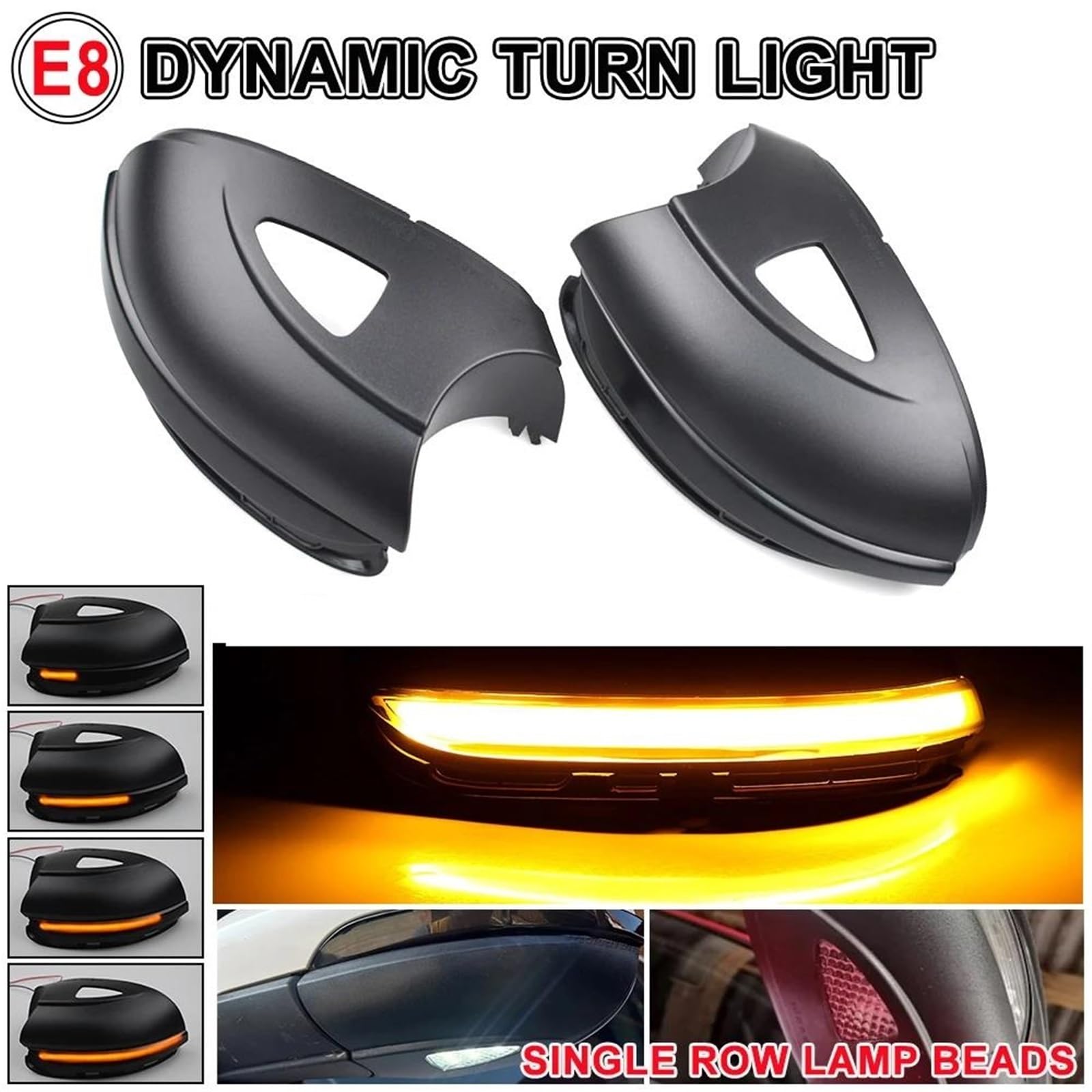 Genérico Intermitente Lateral Para VW para Golf 6 MK6 para GTI R20 para Touran coche luz LED de intermitente dinámica espejo retrovisor intermitente indicador(With holes)