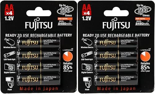8 Fujitsu listo para usar hr3uthcex AA batería recargable NiMH, 1,2 V Min. 2450 mAh fabricado en Japón
