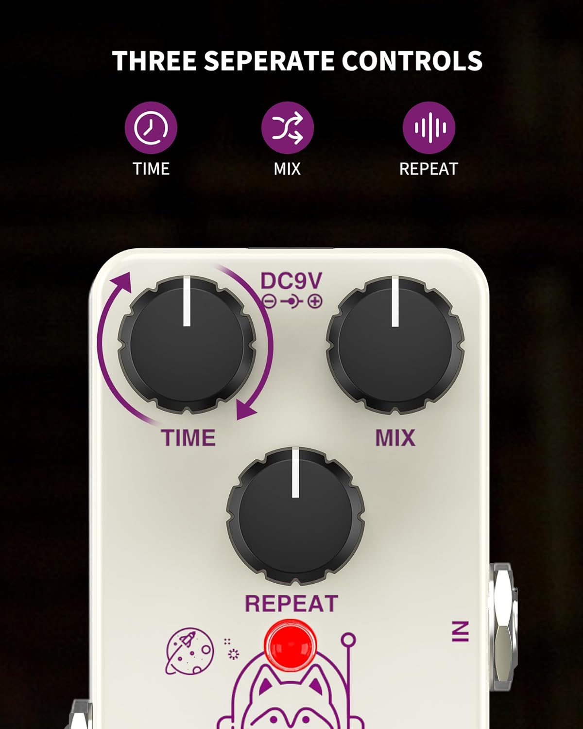 Pogolab Delay Pedal, Delay Pedals for Electric Guitar, Analog Delay Guitar Pedal, DC 9V True Bypass, Mini Delay Pedal