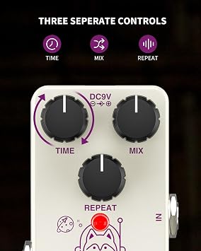 Pogolab Delay Pedal, Delay Pedals for Electric Guitar, Analog Delay Guitar Pedal, DC 9V True Bypass, Mini Delay Pedal