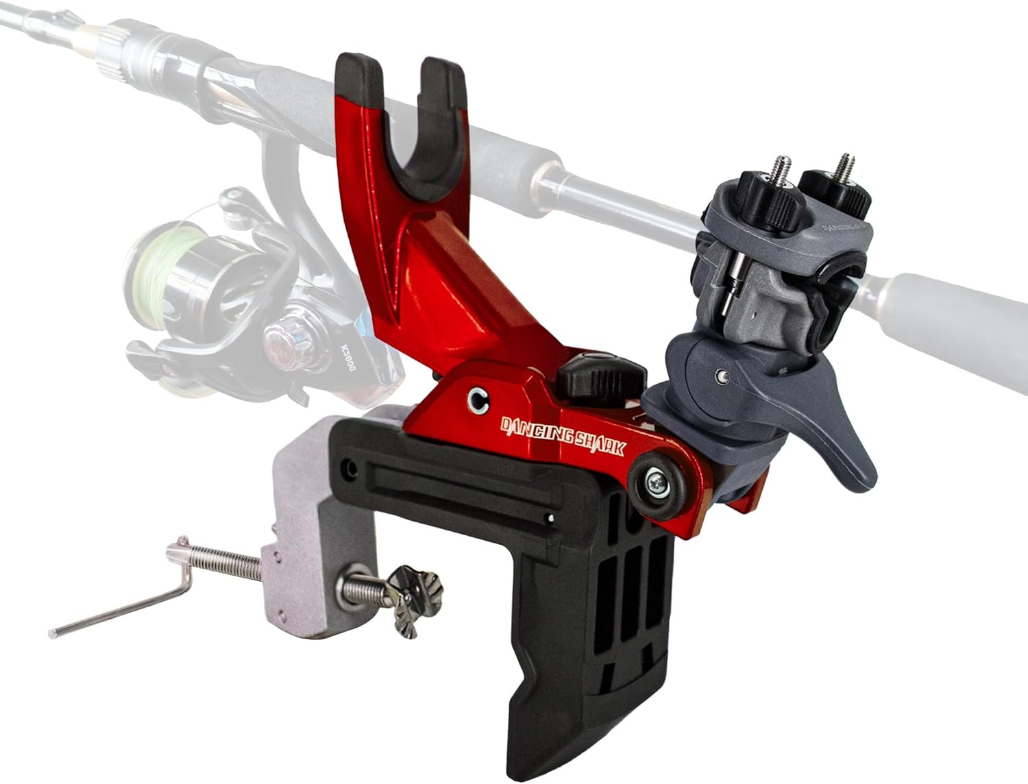 Offshore Trolling Fishing Rod Holder with Enlarge Clamp for Boat, Heavy-Duty for Big Game Fishing Rod, Innovative 1S Quick Release