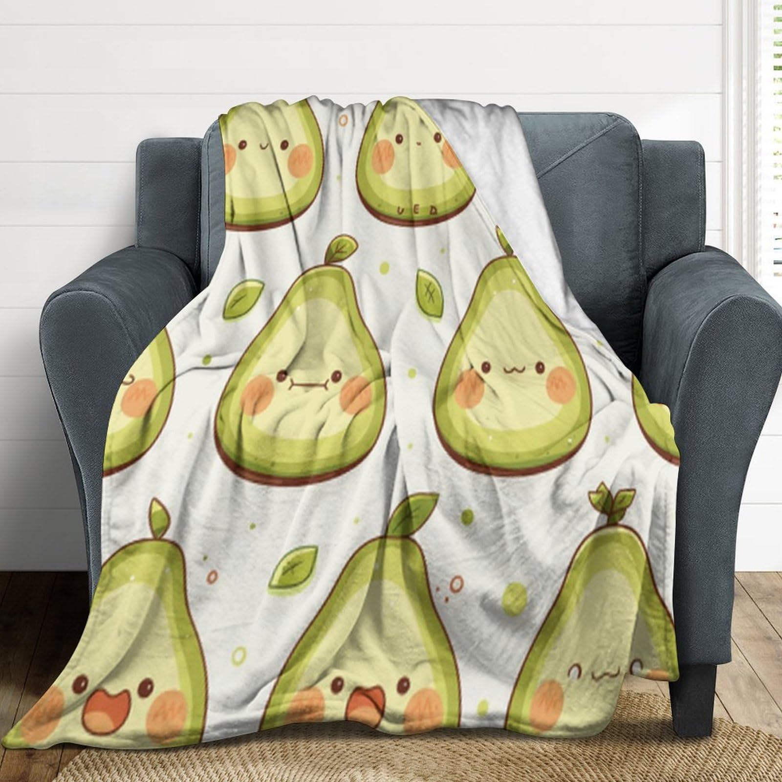 Couverture flanelle avocat légère contre le froid de mi-saison au lit