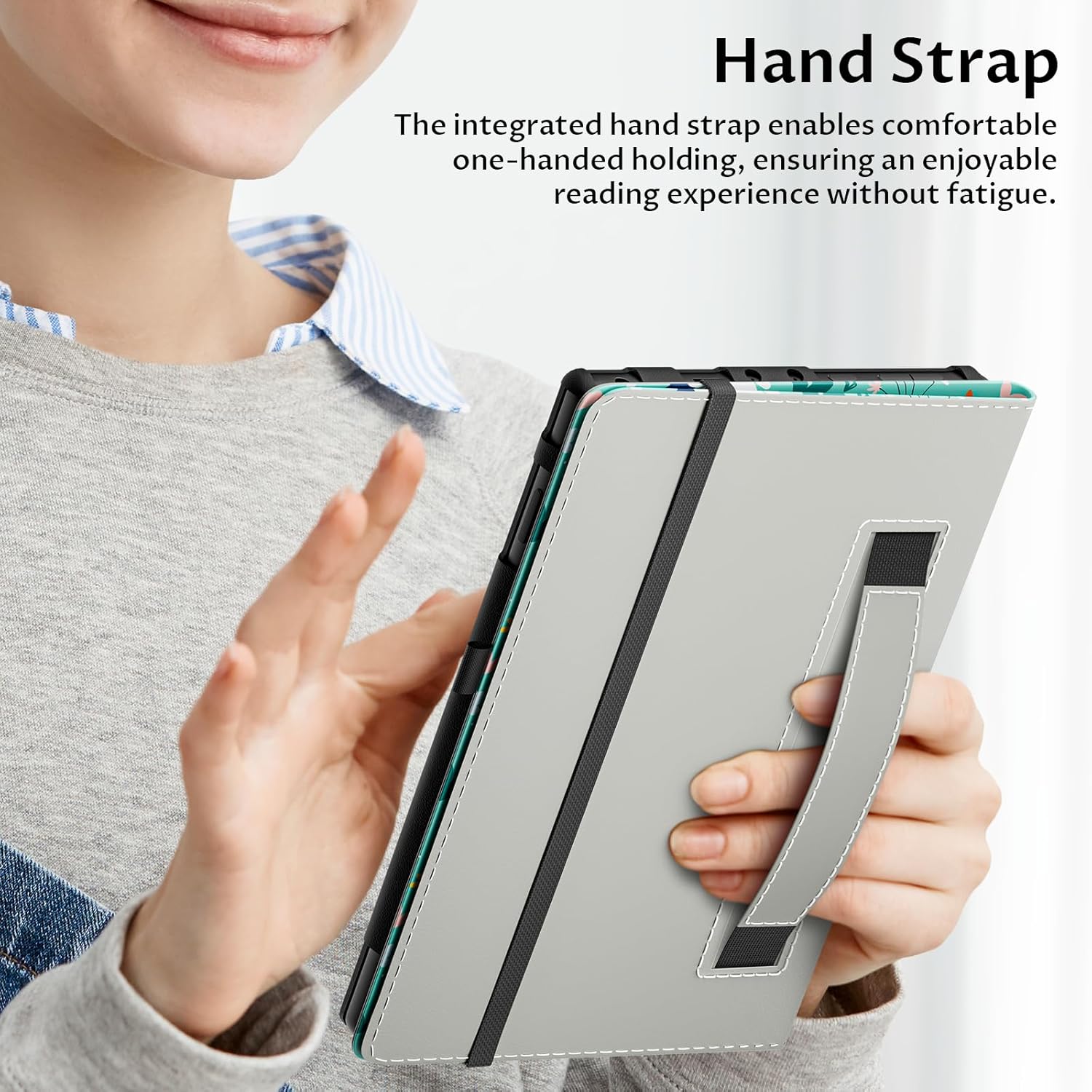 VORI Case for Amazon Kindle Fire HD 8 Tablet & 8 Plus Tablet(12th Generation/10th Generation, 2024/2022/2020 Release), Slim Vegan Leather Folding Stand Cover with Auto Wake/Sleep, Green Flower