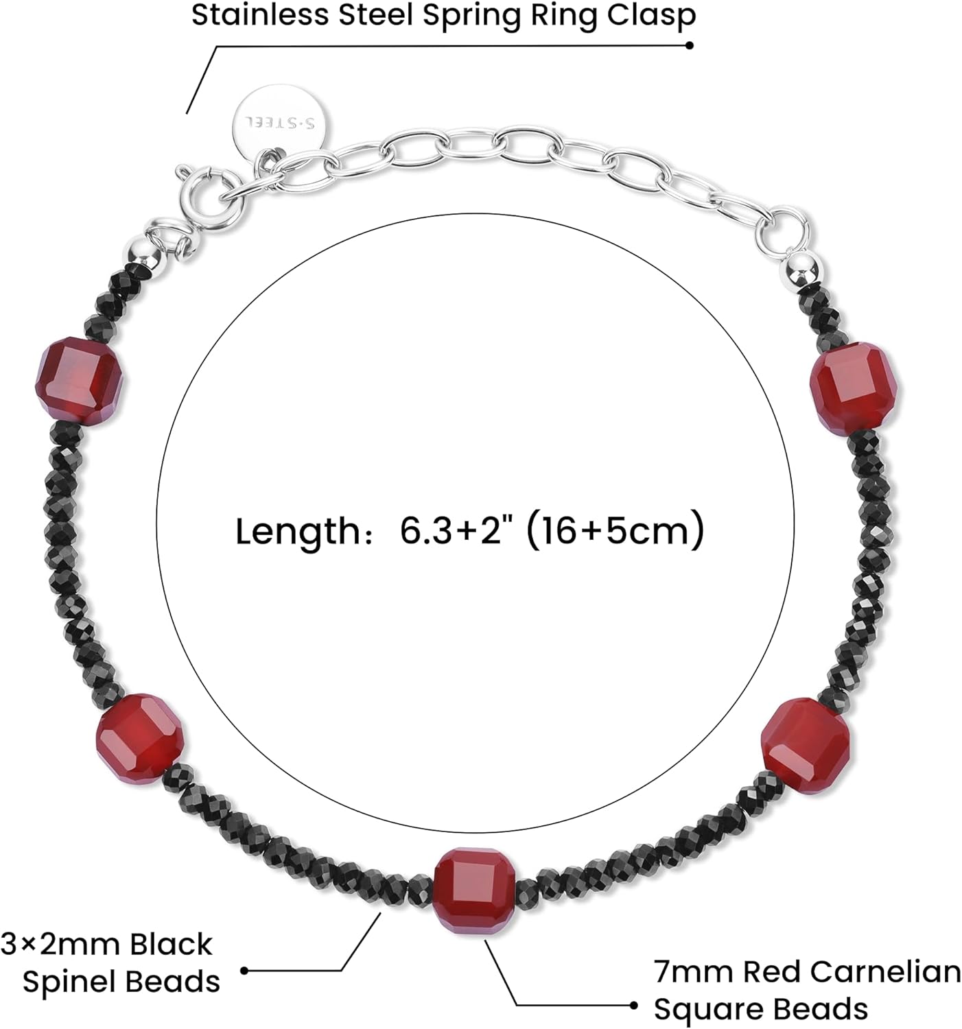 GAVU Crystal Beaded Bracelet for Women, Spinel Gemstone Bracelet for Women - Image 3