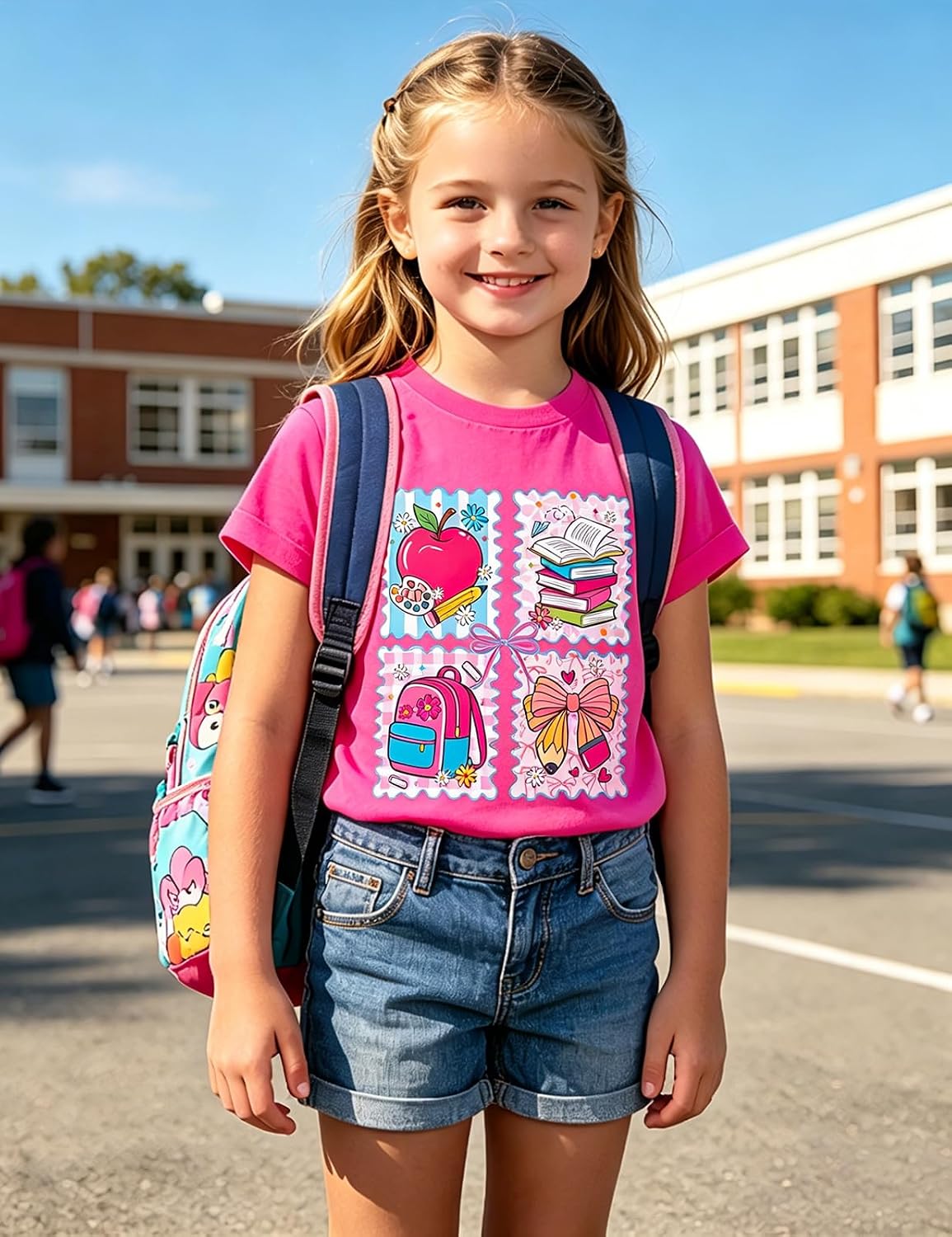 Girls Short Sleeve Shirts Back School