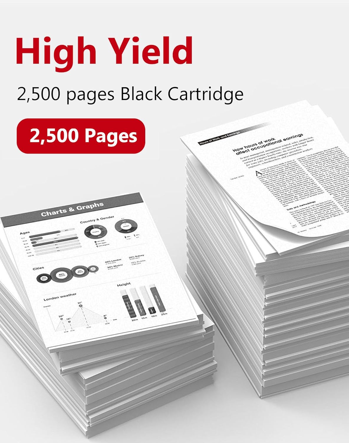 2-Pack 104 Black Toner Cartridge Replacement for Canon CRG-104 - Compatible with imageCLASS D420 MF4350d MF4370dn D480 MF4150d MF4270dn MF4690 Printer