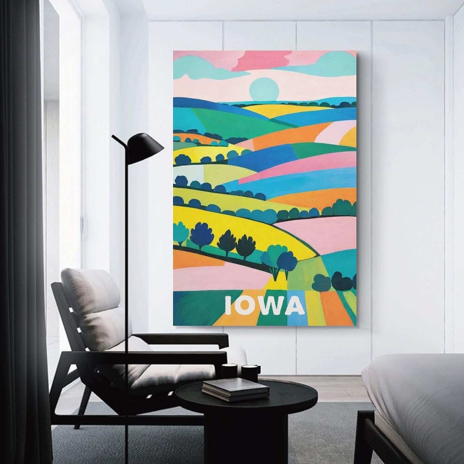 Junmoney Unframe-Style Bright Iowa Landscape Room Decor Wall Art, 20X30inch(50X75cm), For Living Room, Bedroom, Office Or Hallway, Decorative Artwork With Broad Appeal
