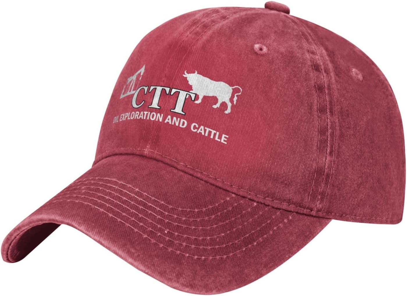 ACEPrints Oil Exploration and Cattle Denim Hat Baseball Cap Unisex Black1