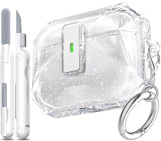 R-FUN for AirPods Pro 3 Case Transparent with Lock, Glitter