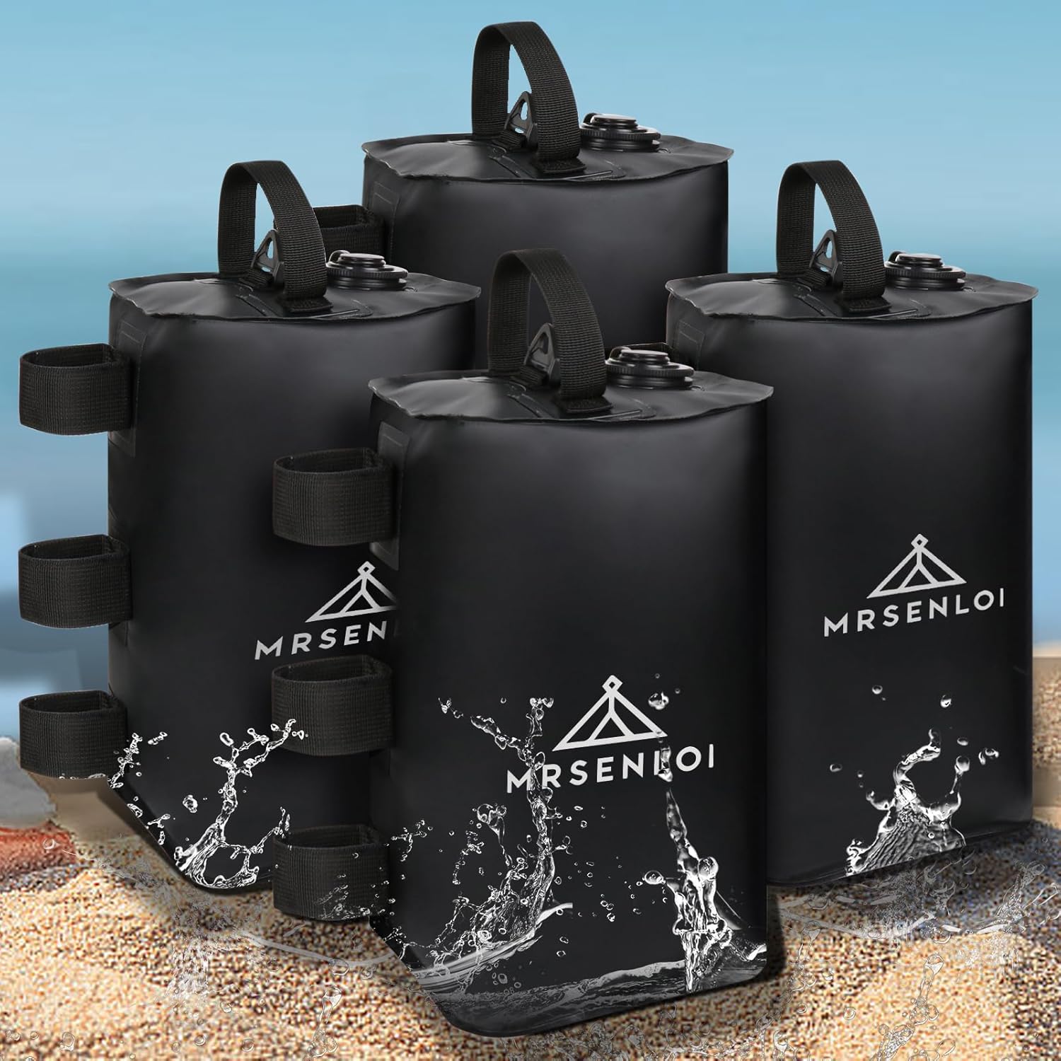 Canopy Water Weights Bag Set of 4,88 LBS Gazebos Tent Water Weights Set, 4 Leg Weights for Gazebo, Pop-Up Canopy, Canopies, Tent (Black 10L)