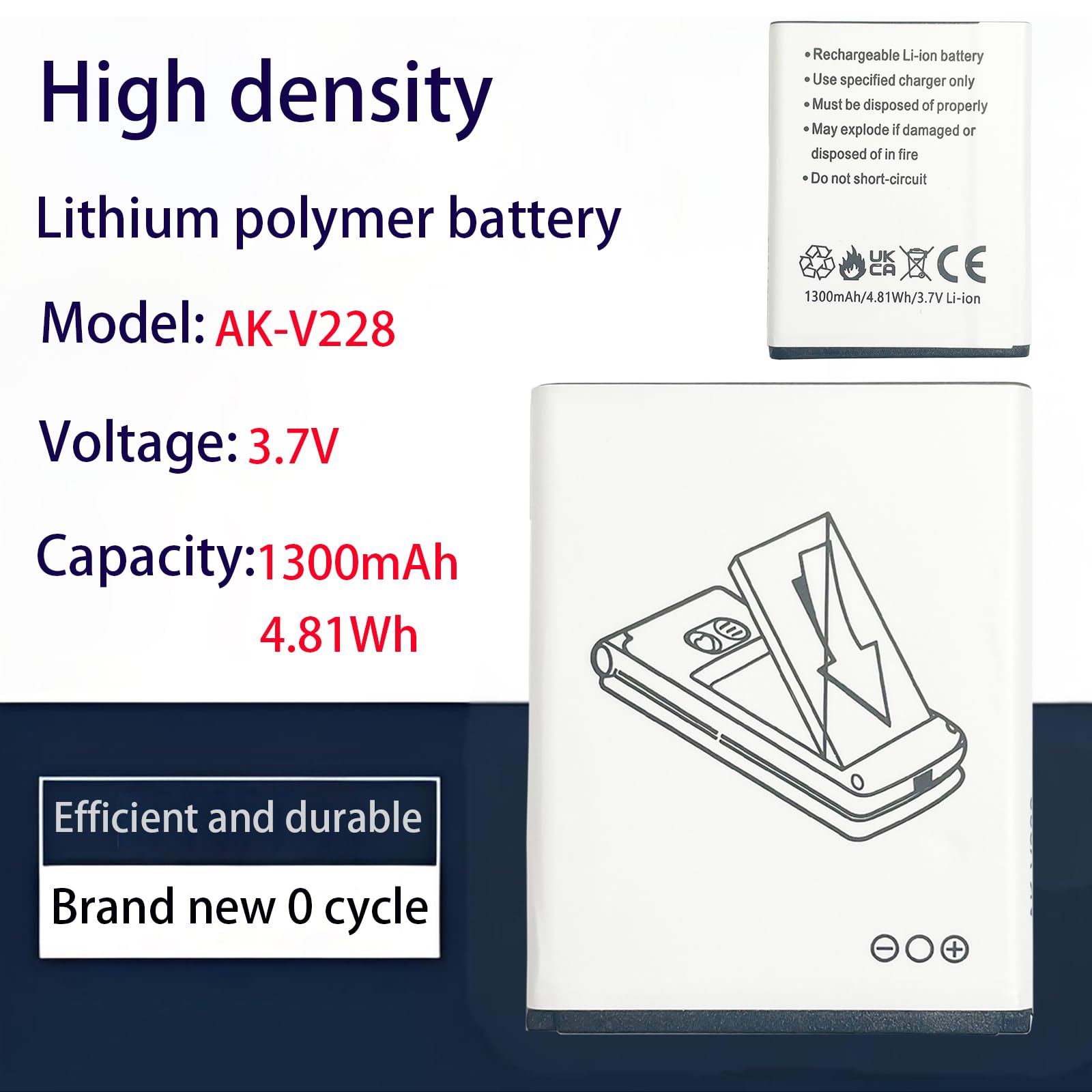 V228 ersatz akku V227 Kompatibel mit Emporia ACTIVEglam,ACTIVEglam LTE,Simplicity Glam, EmporiaJOY und EmporiaJOY-LTE Telefon Senioren Handy