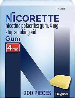 Nicorette Nicotine Gum Stop Smoking Aid, 4 mg, Original Flavor - 200 Count